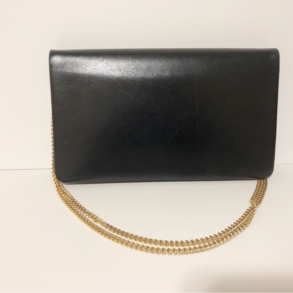 Authentic Dior black leather clutch bag with golden hardware - Picture 3 of 12